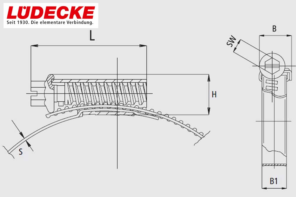 LÜDECKE HS 20 Schlauchschelle-Schlauchbride, Stahl verzinkt, 12-22 mm - 10 Stück LÜDECKE HS 20 Schlauchschelle-Schlauchbride, Stahl verzinkt, 12-22 mm - 10 Stück – Bild 3