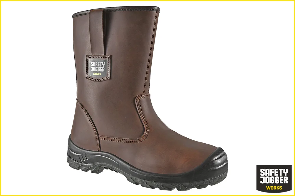 Safety Jogger ALASKA Sicherheitsstiefel aus Leder mit warmem Futter, braun
