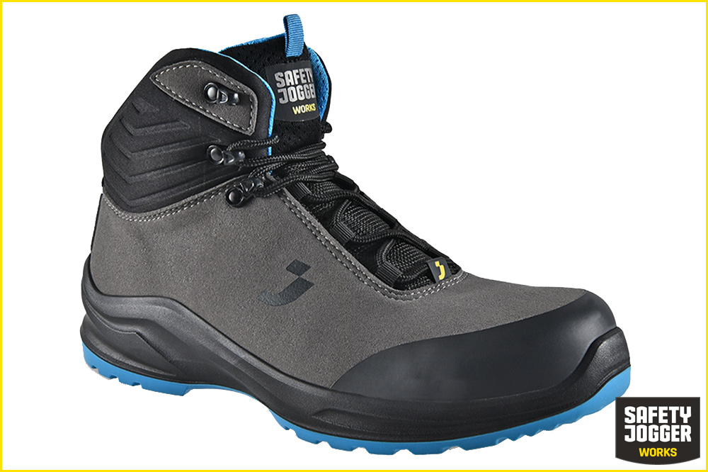 Safety Jogger MODULO S3S MID Arbeitsschuh | Veganer Schnürschuh Grau-Blau