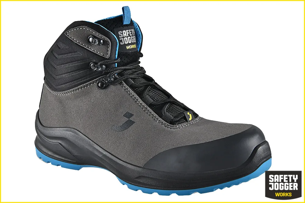 Safety Jogger MODULO S3S MID Arbeitsschuh | Veganer Schnürschuh Grau-Blau