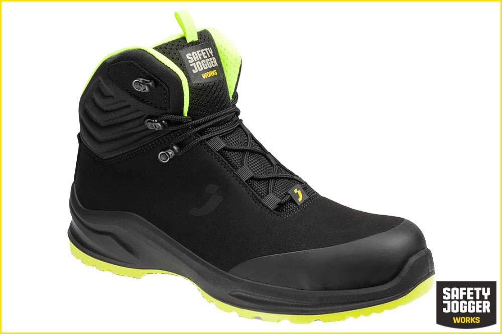 Safety Jogger MODULO S3S MID Arbeitsschuh | Veganer Schnürschuh Schwarz-Gelb