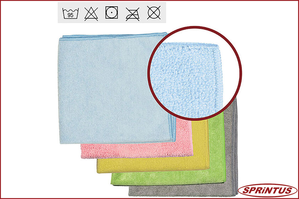 Sprintus 301235 Mikrofasertuch Rainbow, 40 x 40 cm, blau - 5 Stück Sprintus 301235 Mikrofasertuch Rainbow, 40 x 40 cm, blau - 5 Stück – Bild 2