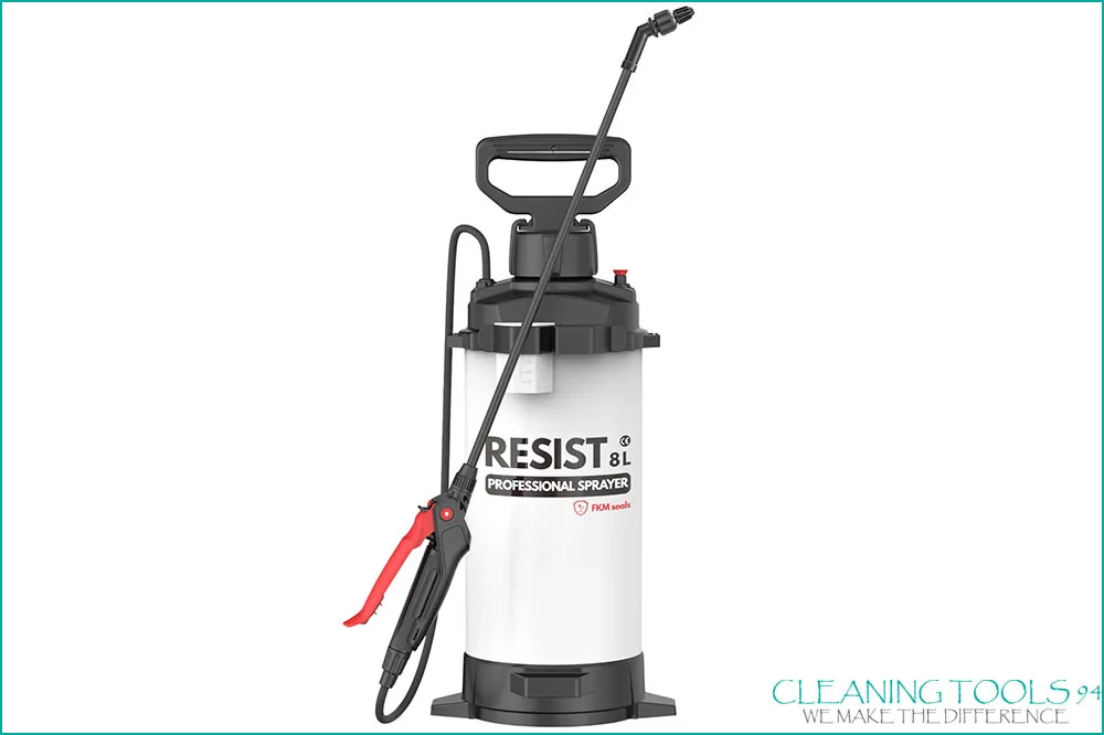Cleaning Tools 94 RESIST Drucksprüher 8 Liter säurebeständig mit FKM-Dichtungen und roter Spritzpistole